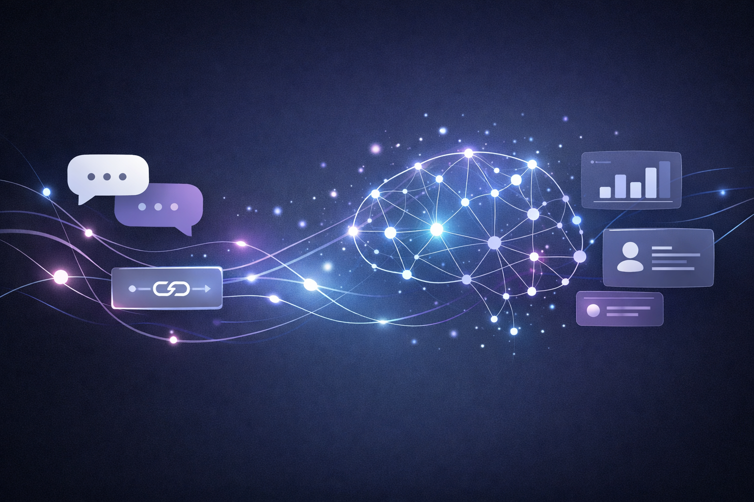 A cyberpunk-styled visual representing Meta Andromeda and how content gets recommended on Facebook